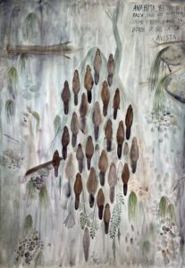 Anahita, esprit de l’eau - 2023 - 160 x 116 cm -Aquarelle sur papier marouflée sur toile
